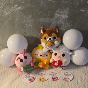 4 Snackles Series 2 Plush Toy Set,Jelly Belly, Dole, Pringles & Sonic